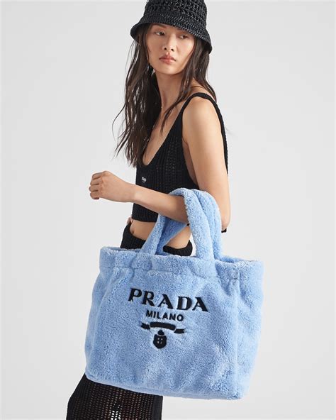 prada terry tote bag black|Celeste/black Terry tote bag .